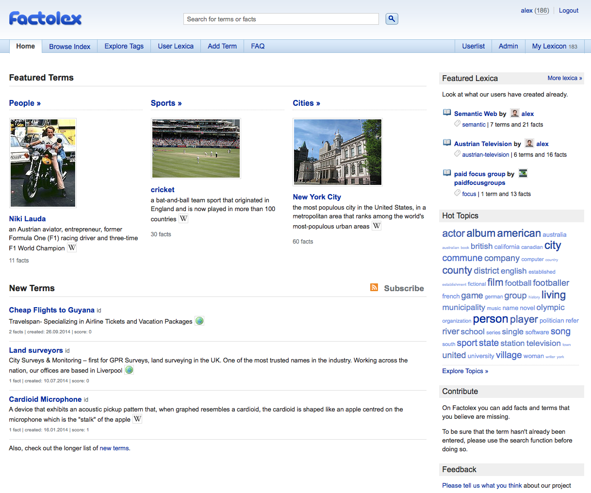 Factolex Homepage
